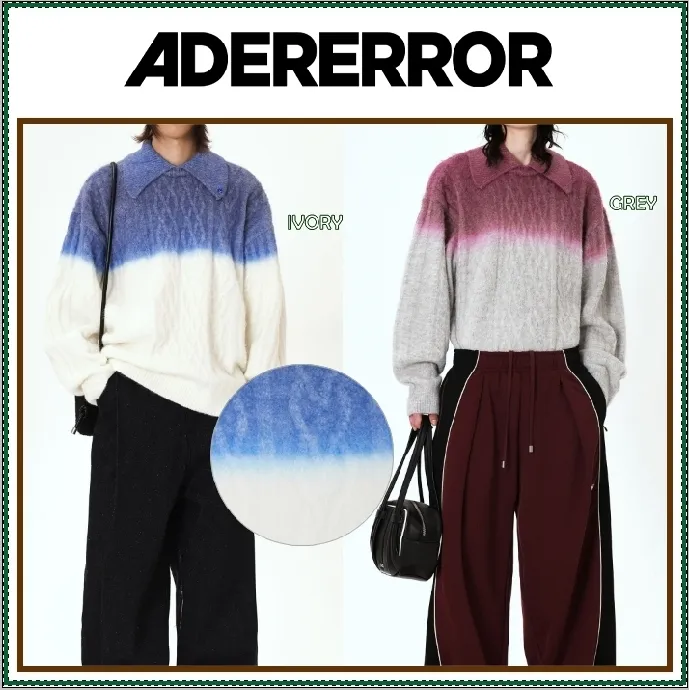 ADERERROR  |Unisex Street Style Long Sleeves Plain Logo