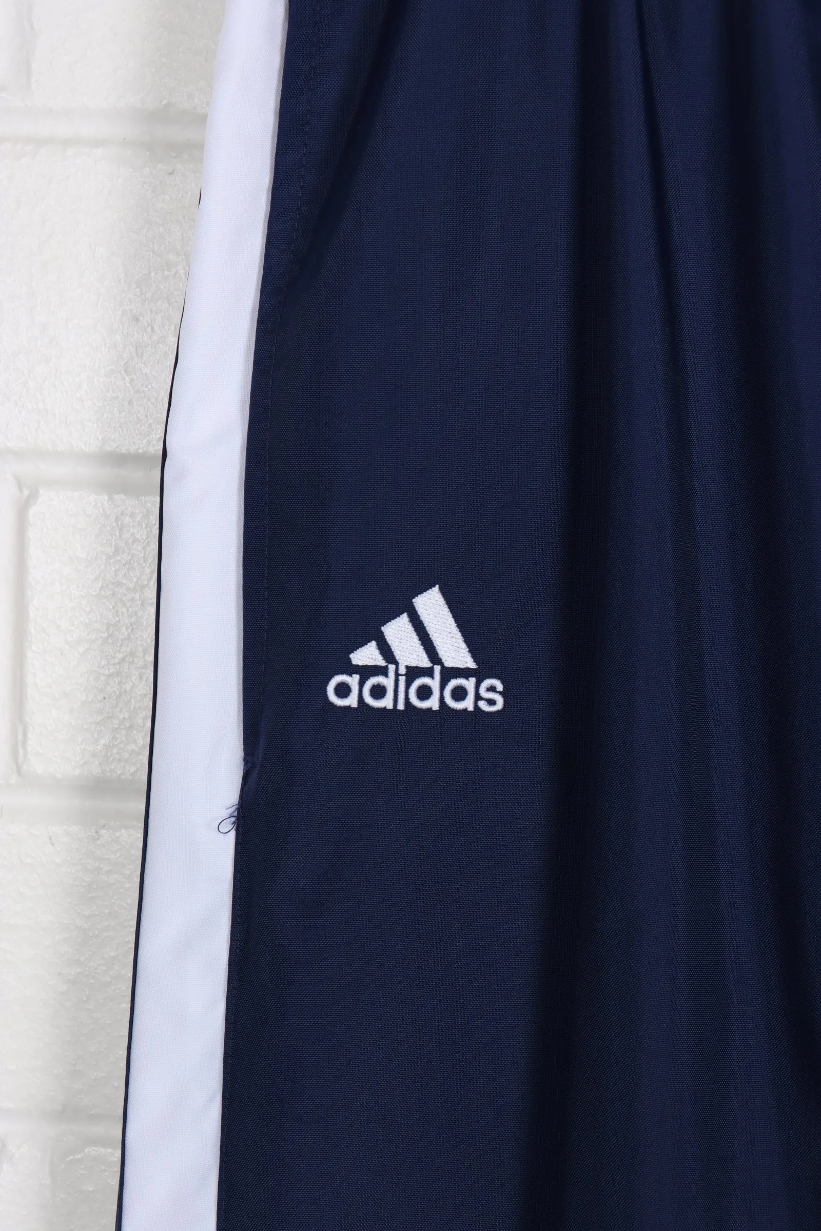 ADIDAS 3-Stripe Navy & White Drawstring Pants (XL)