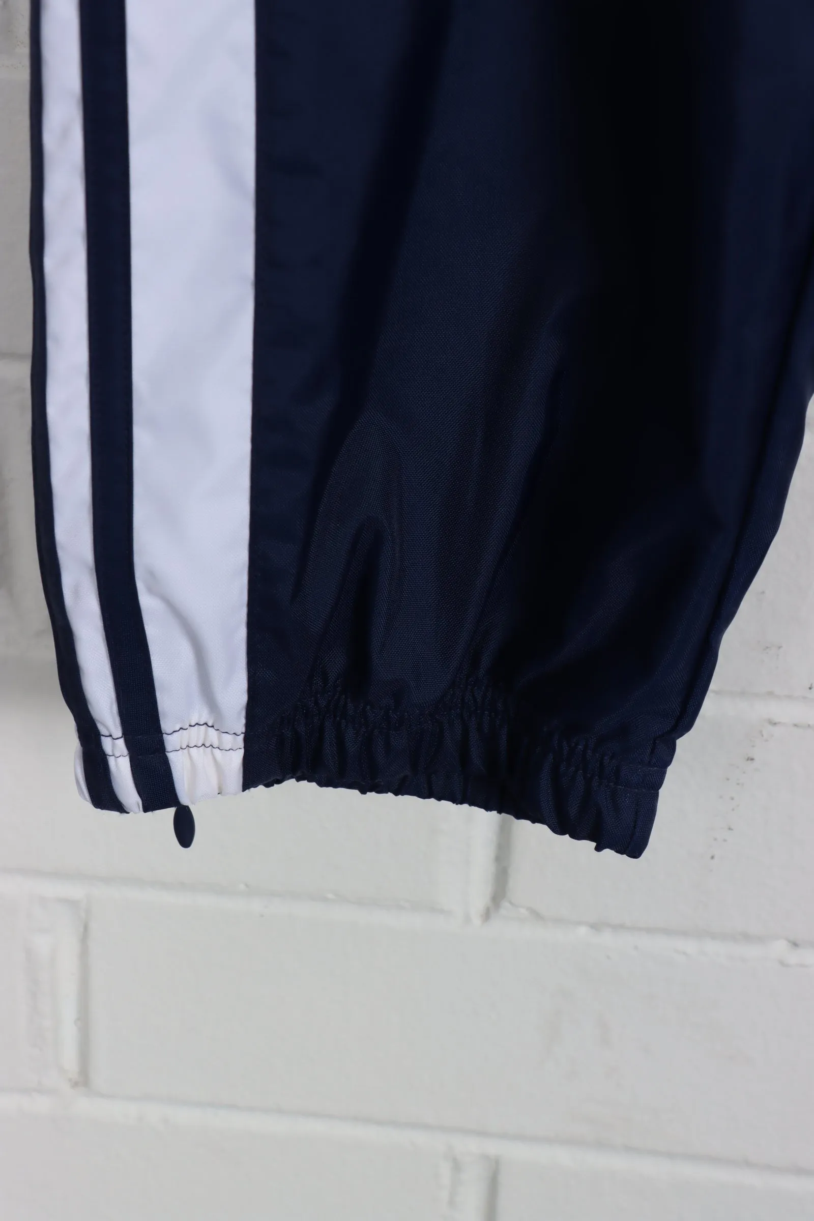 ADIDAS 3-Stripe Navy & White Drawstring Pants (XL)