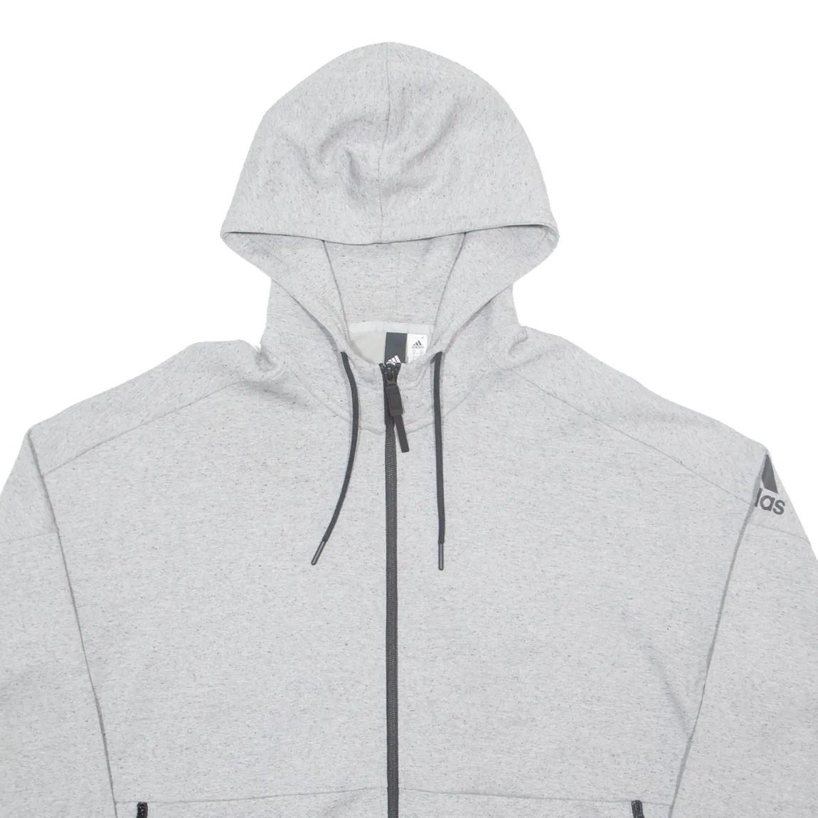 ADIDAS Mens Grey Hoodie Full Zip XL