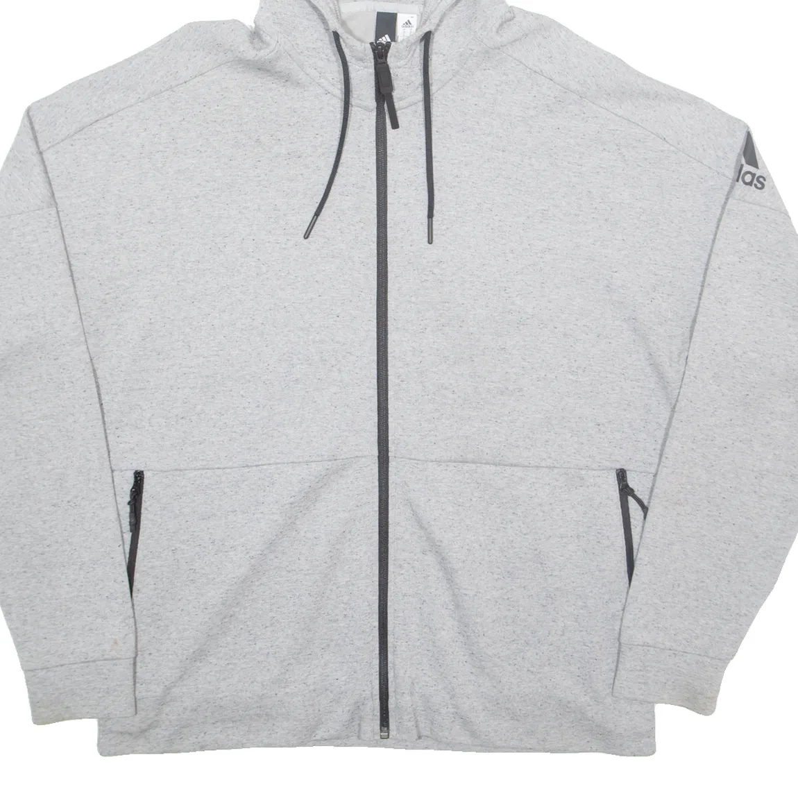 ADIDAS Mens Grey Hoodie Full Zip XL