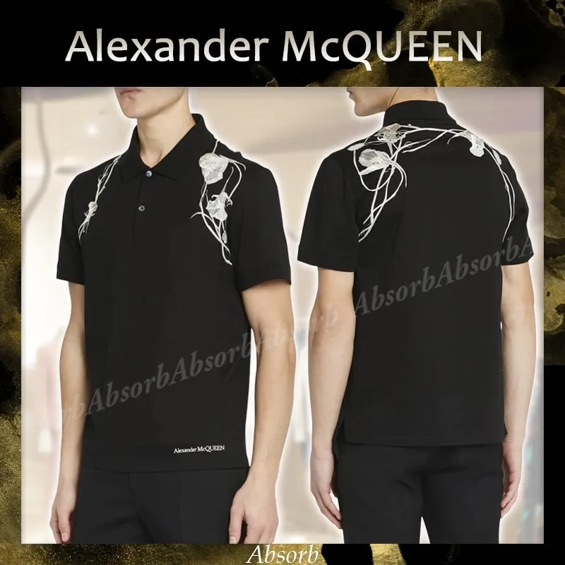 alexander mcqueen  |Pullovers Flower Patterns Street Style Plain Cotton