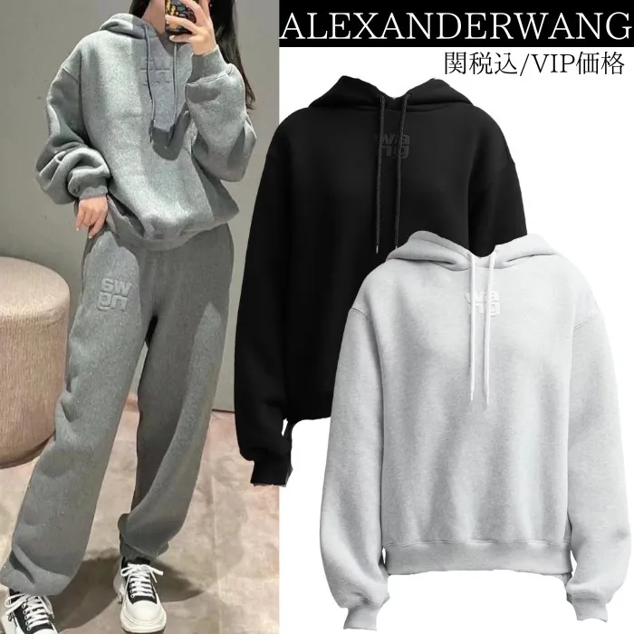 Alexander Wang  |Unisex Rib Street Style Long Sleeves Plain Cotton Medium