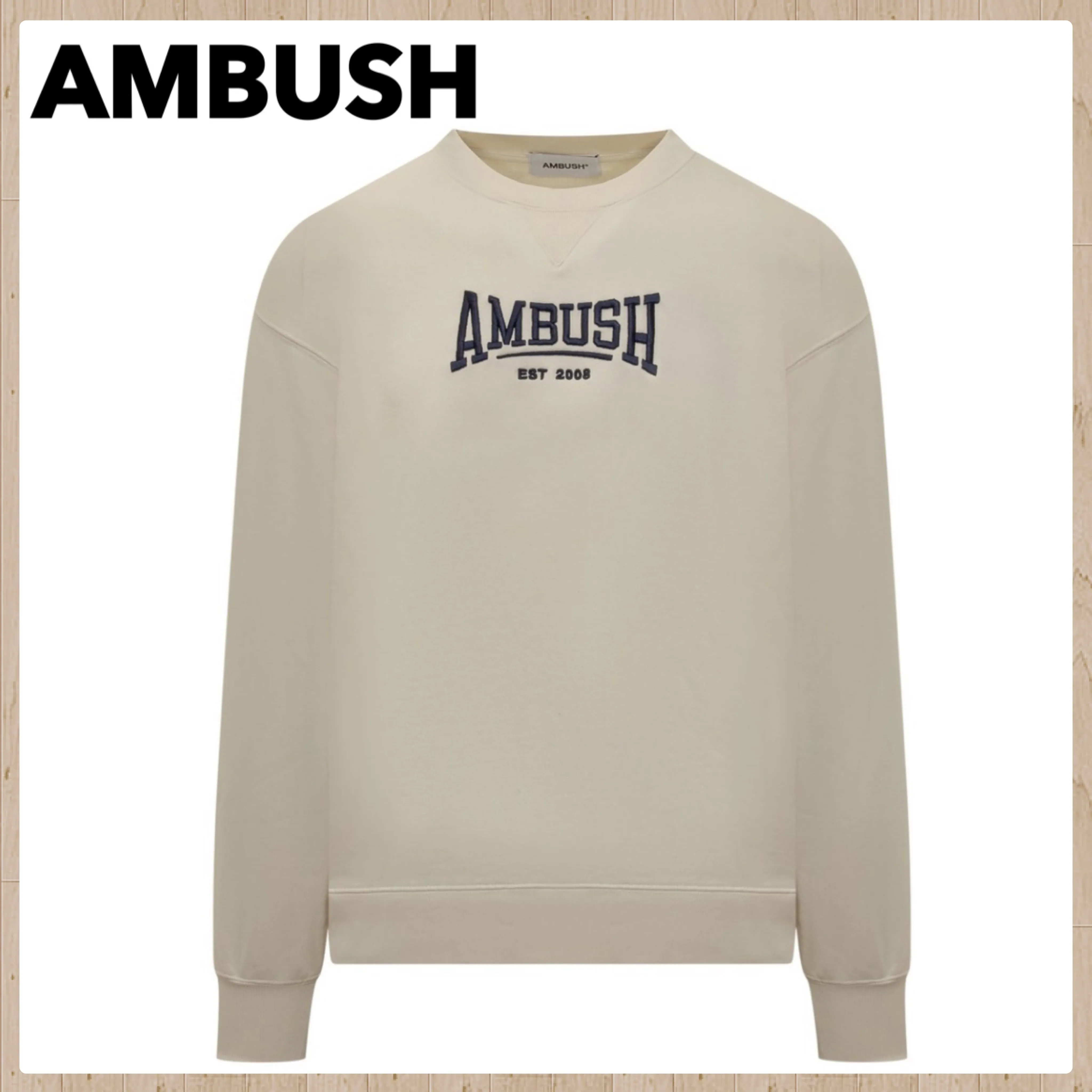 AMBUSH  |Crew Neck Pullovers Street Style Plain Cotton Logo