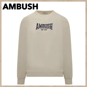 AMBUSH  |Crew Neck Pullovers Street Style Plain Cotton Logo