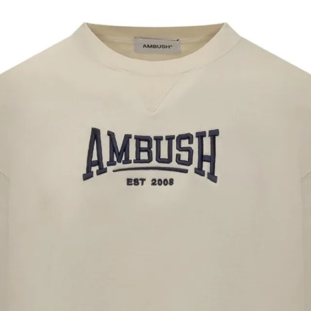 AMBUSH  |Crew Neck Pullovers Street Style Plain Cotton Logo