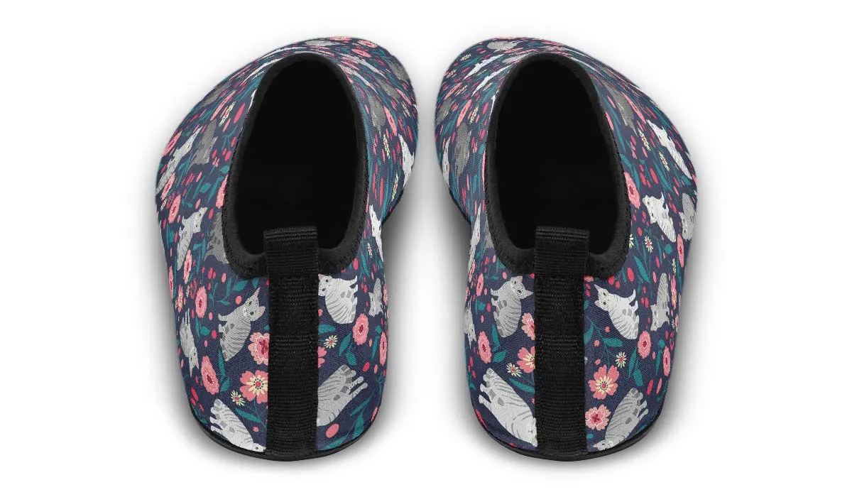 American Shorthair Cat Flower Aqua Barefoot Shoes