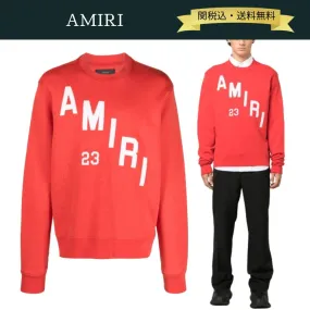 AMIRI  |Crew Neck Pullovers Street Style Bi-color Long Sleeves Plain