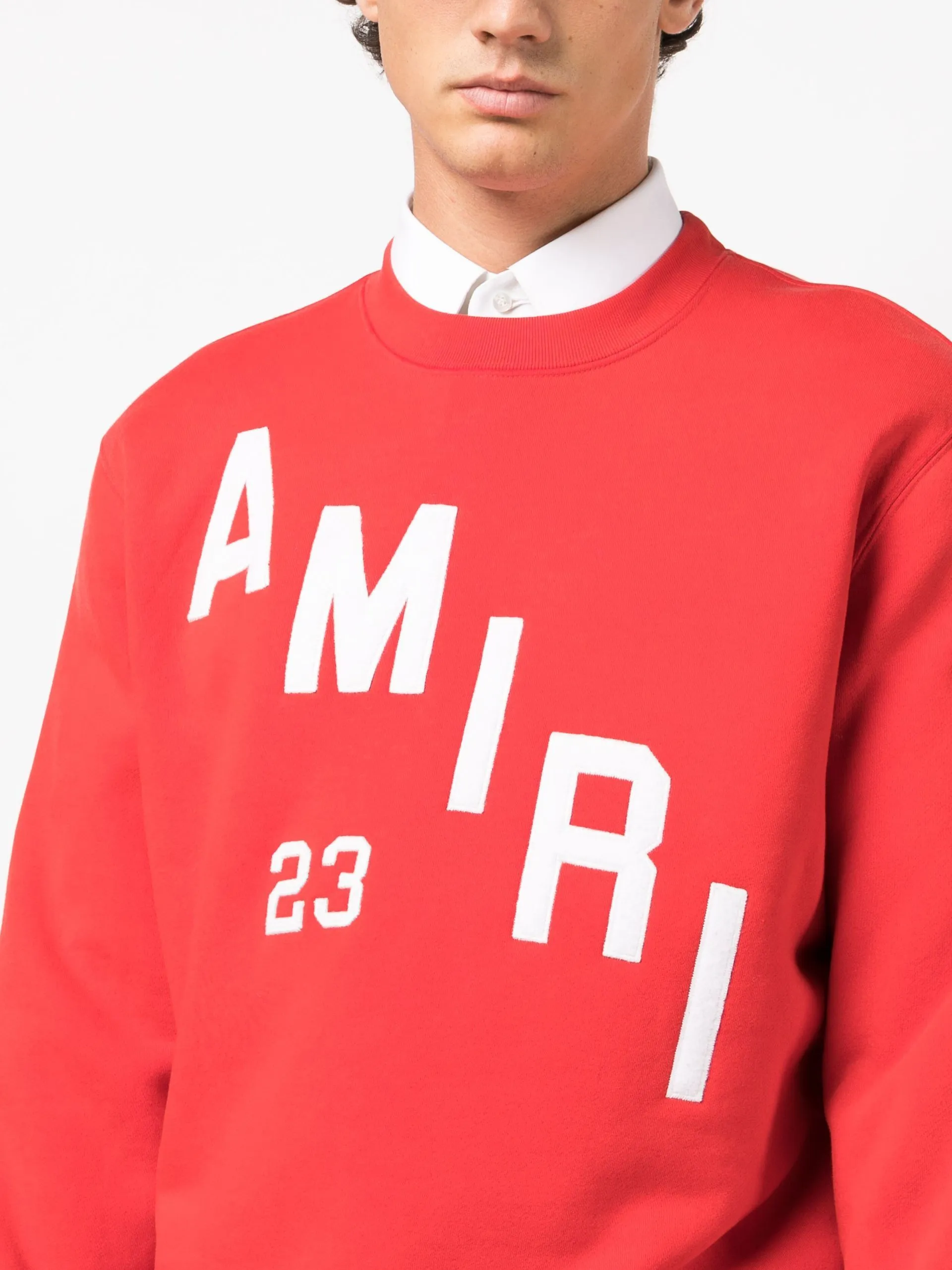 AMIRI  |Crew Neck Pullovers Street Style Bi-color Long Sleeves Plain