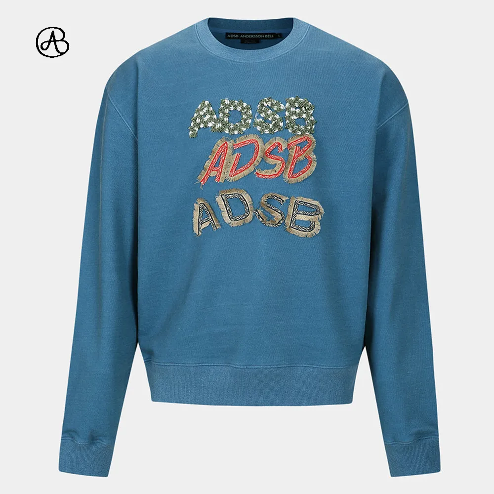 ANDERSSON BELL  |Crew Neck Monogram Unisex Street Style Long Sleeves Cotton