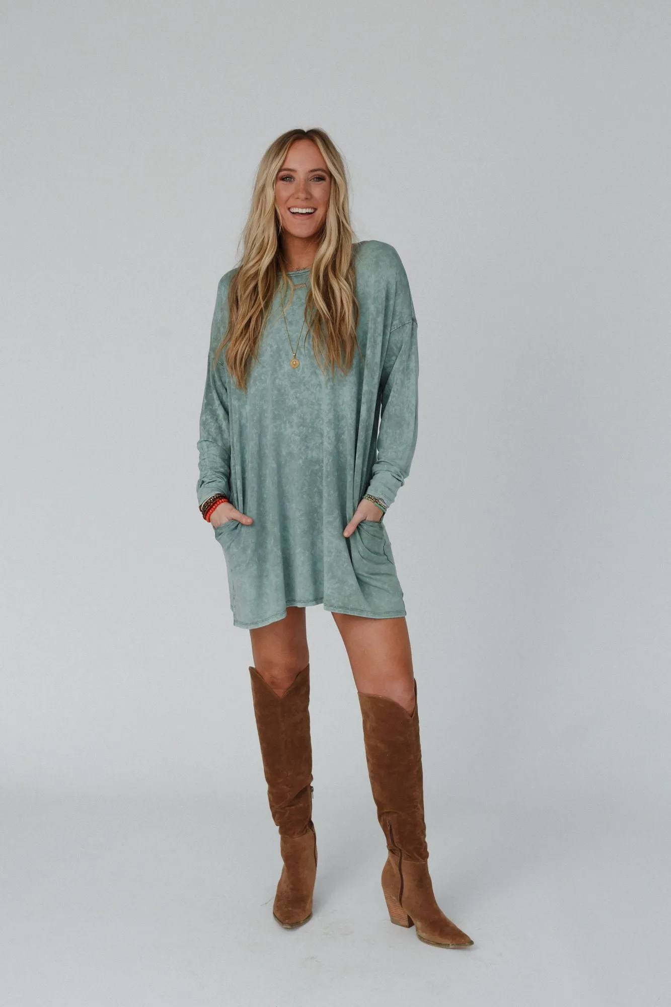 Archie Drop Shoulder Tunic - Olive