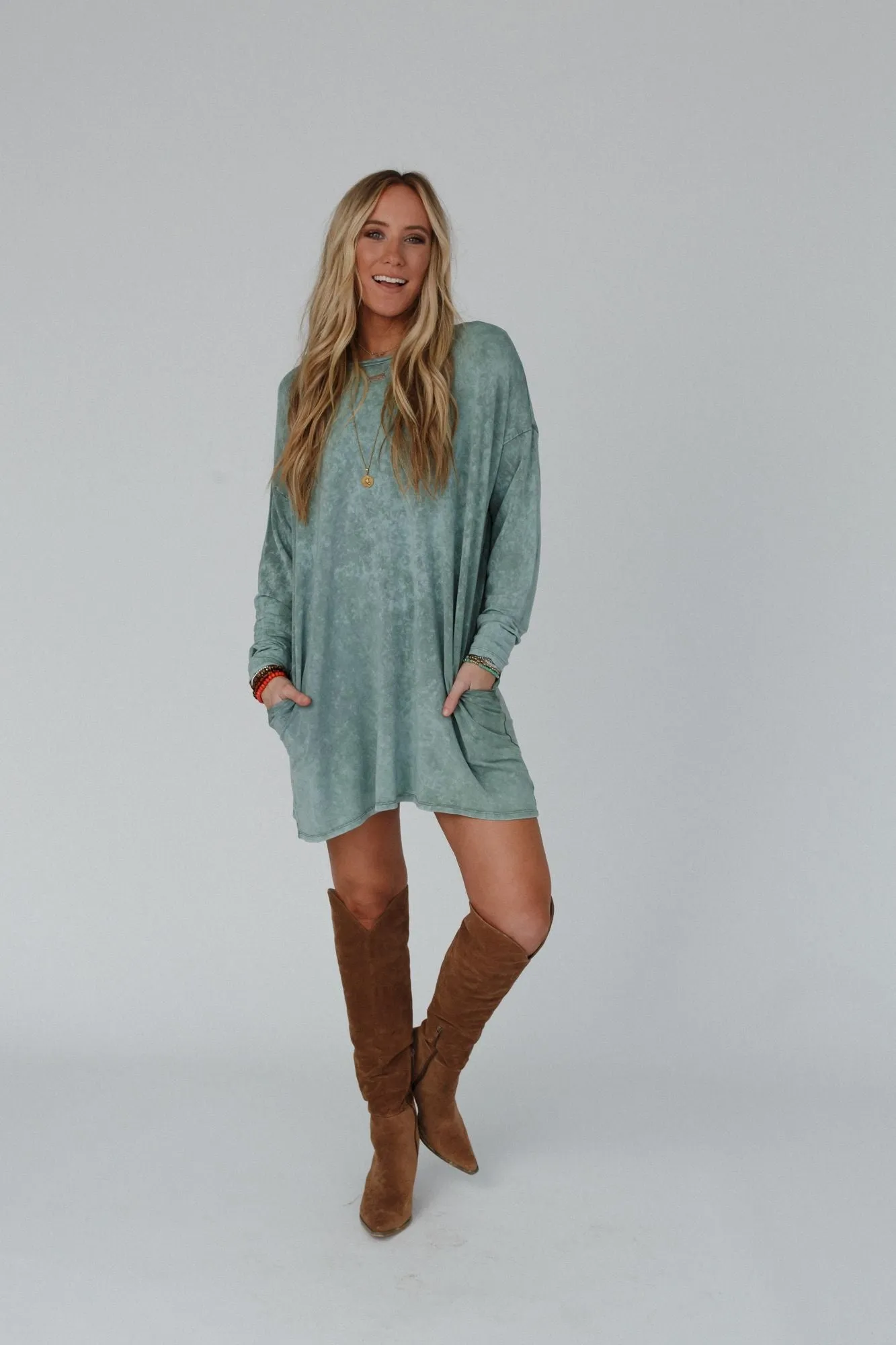 Archie Drop Shoulder Tunic - Olive