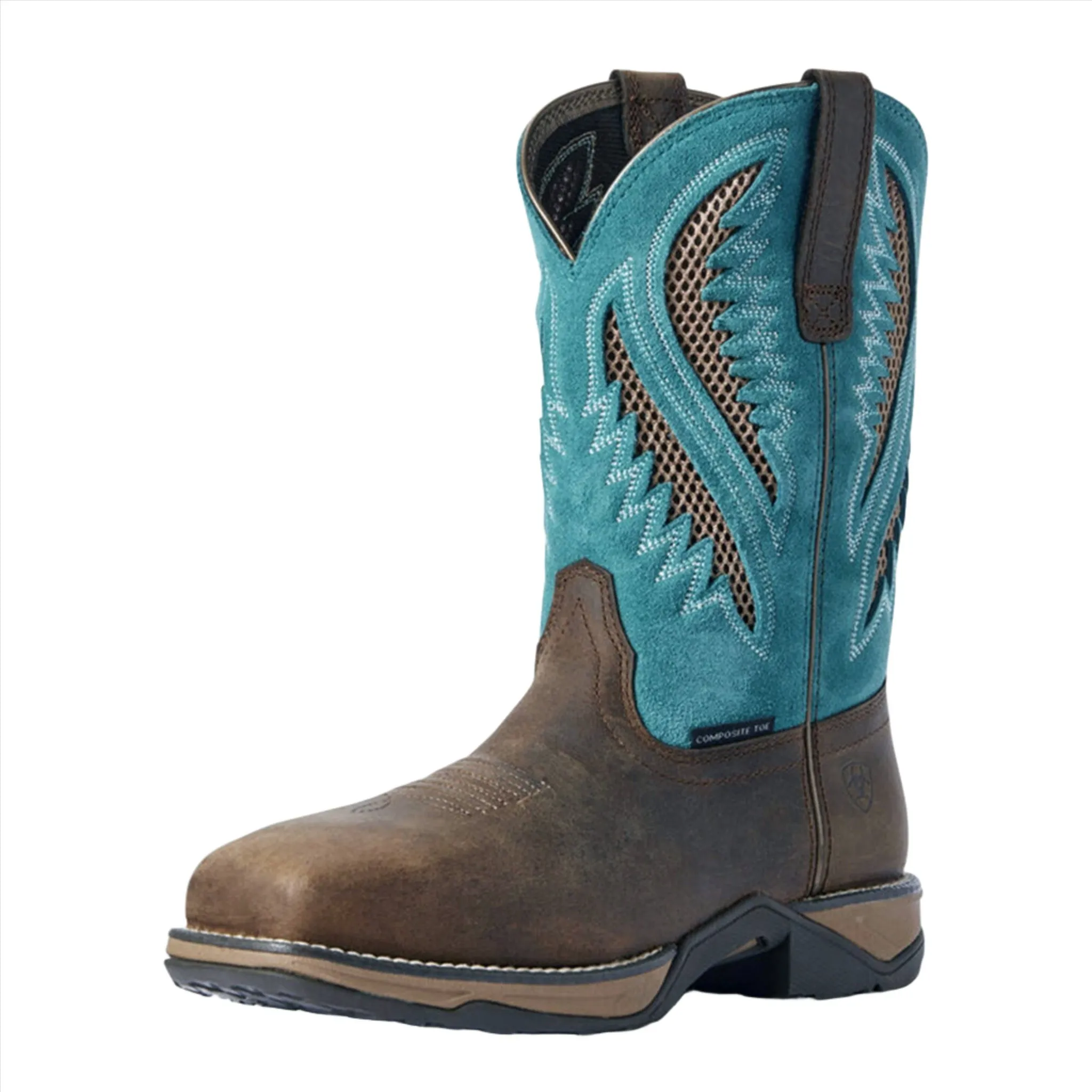 Ariat Women's Chocolate & Turq Ventek Composite Toe