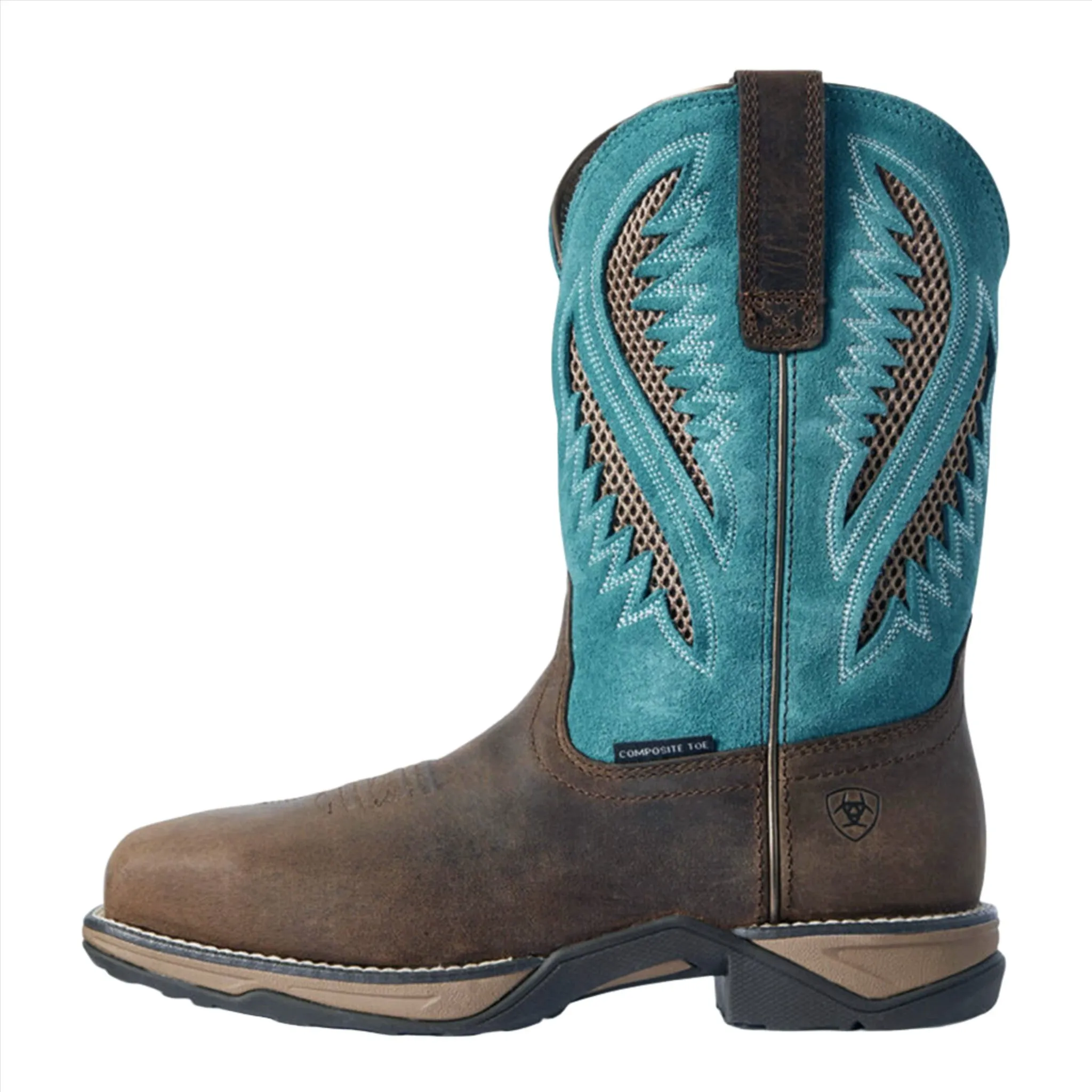 Ariat Women's Chocolate & Turq Ventek Composite Toe