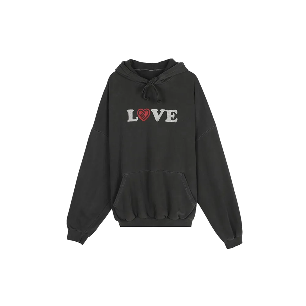 ASCLO  |Pullovers Heart Unisex Sweat Street Style Long Sleeves