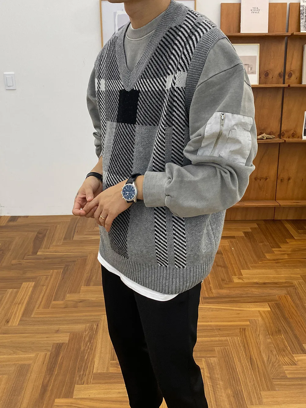 ASCLO  |Pullovers Other Plaid Patterns Unisex Street Style Oversized