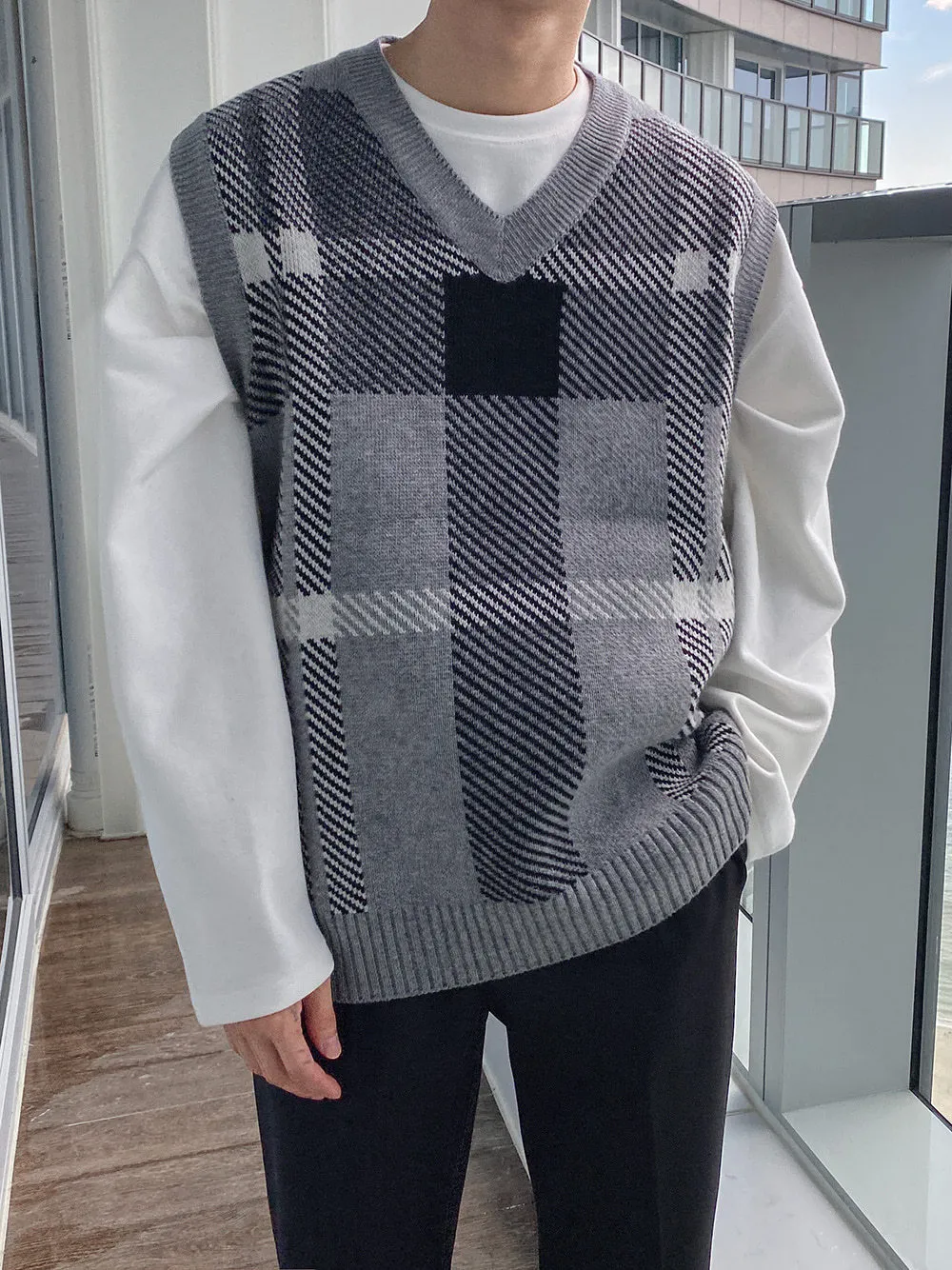 ASCLO  |Pullovers Other Plaid Patterns Unisex Street Style Oversized