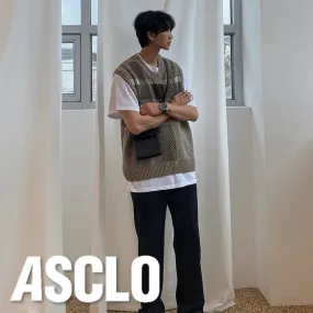 ASCLO  |Pullovers Other Plaid Patterns Unisex Street Style Oversized