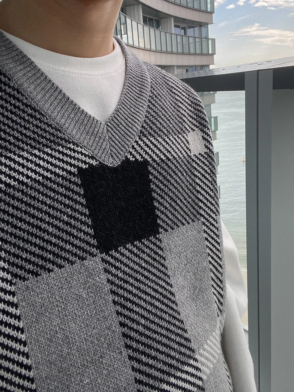 ASCLO  |Pullovers Other Plaid Patterns Unisex Street Style Oversized