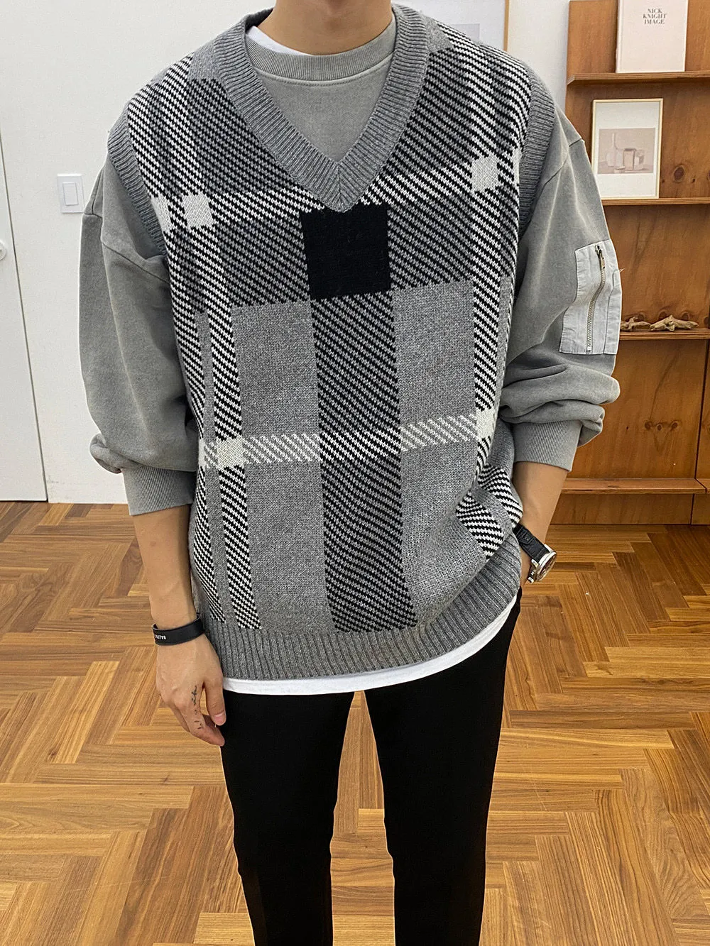 ASCLO  |Pullovers Other Plaid Patterns Unisex Street Style Oversized