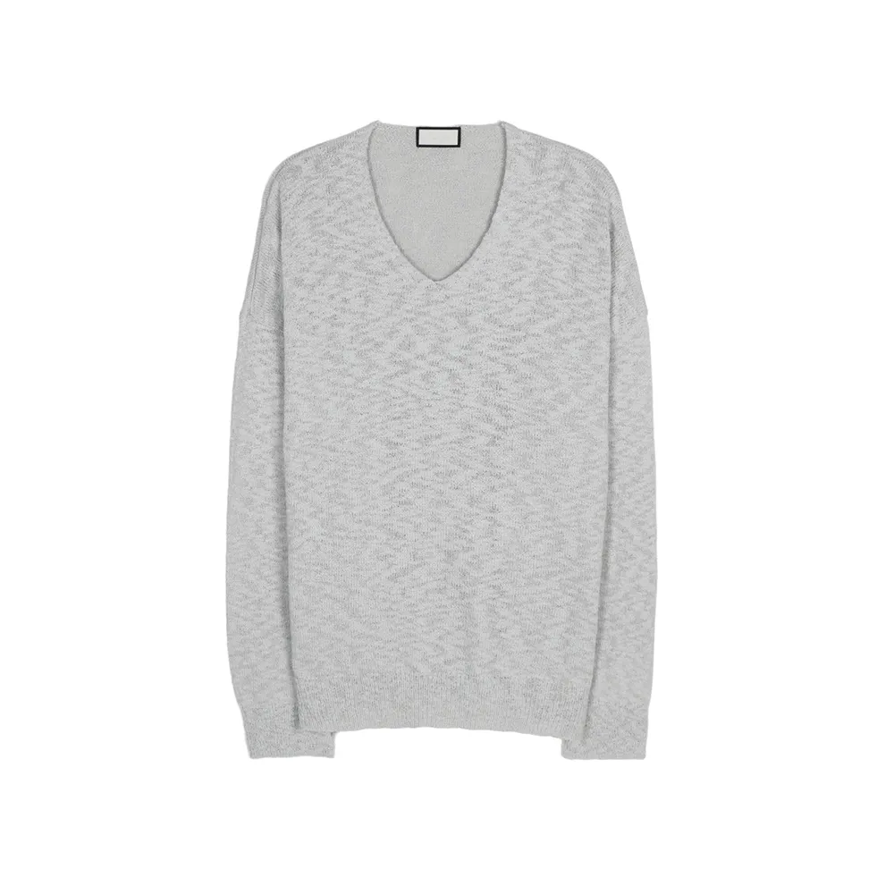 ASCLO  |Pullovers Unisex Street Style V-Neck Long Sleeves Oversized