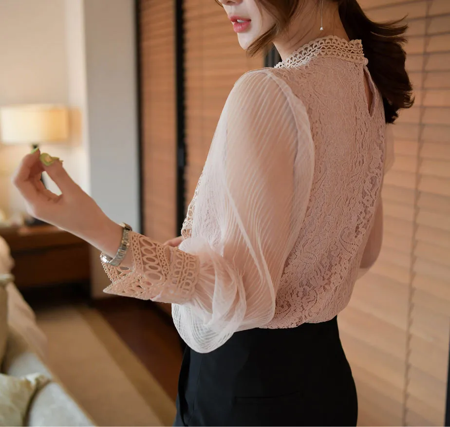 BADDIARY  |Casual Style Long Sleeves Party Style Lace Office Style