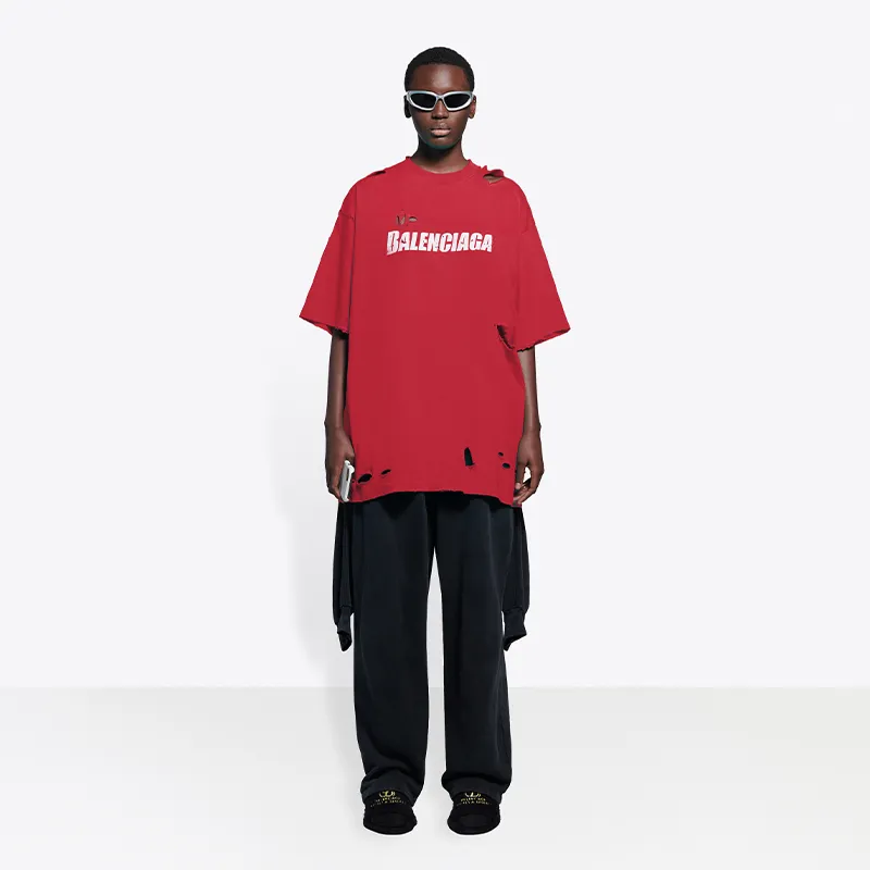 BALENCIAGA  |Crew Neck Pullovers Street Style Cotton Short Sleeves