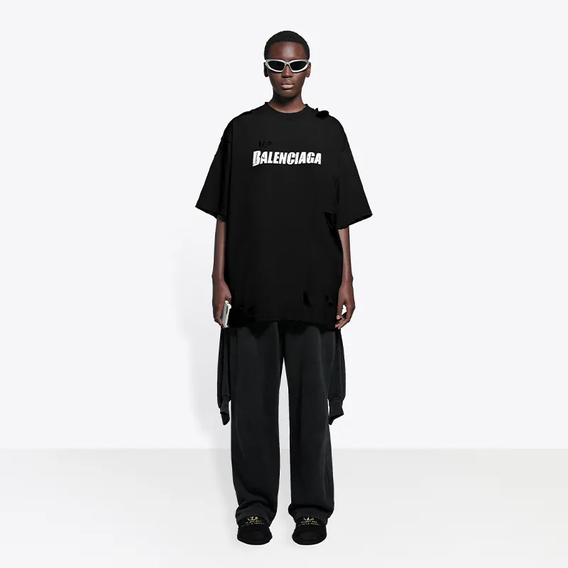 BALENCIAGA  |Crew Neck Pullovers Street Style Cotton Short Sleeves