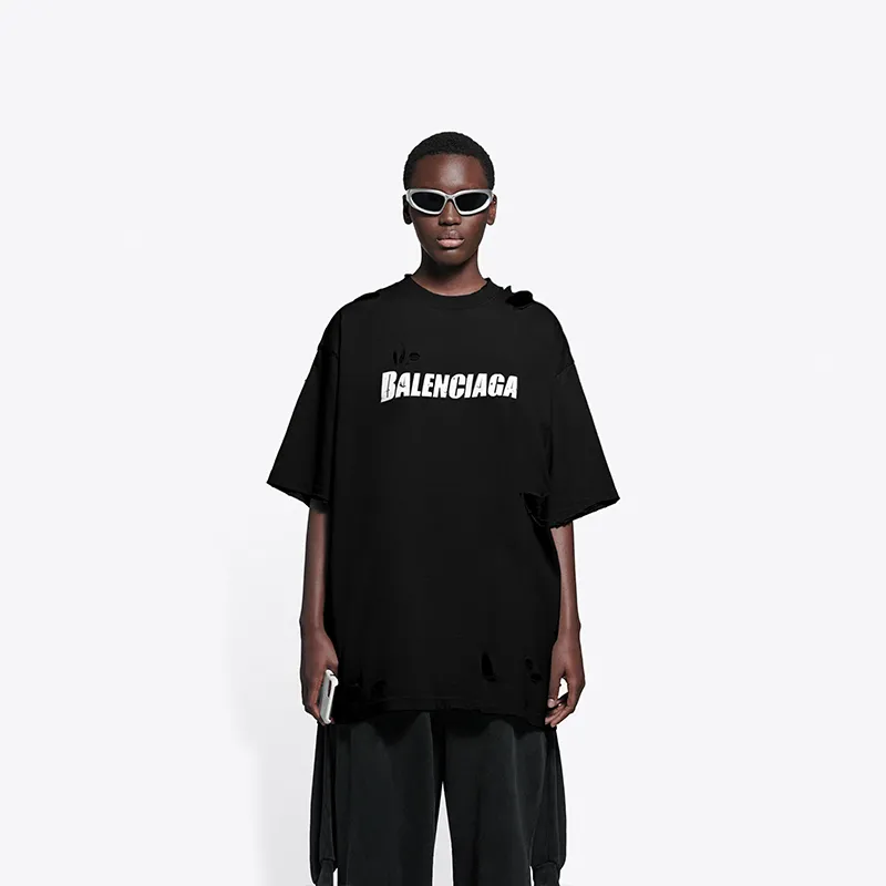 BALENCIAGA  |Crew Neck Pullovers Street Style Cotton Short Sleeves