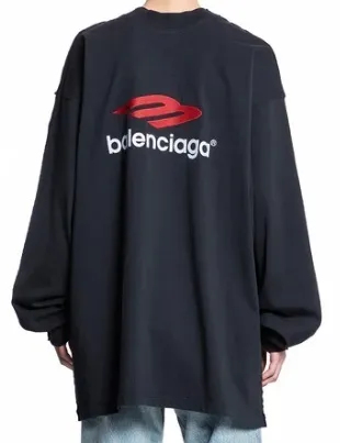 BALENCIAGA  |Pullovers U-Neck Long Sleeves Cotton Oversized