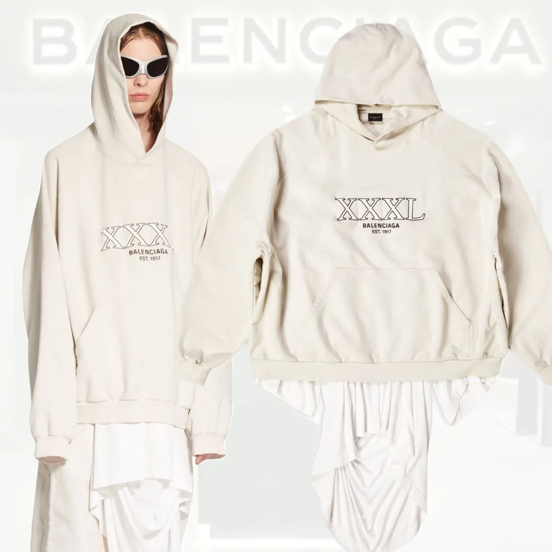 BALENCIAGA  |Pullovers Unisex Street Style Long Sleeves Plain Cotton