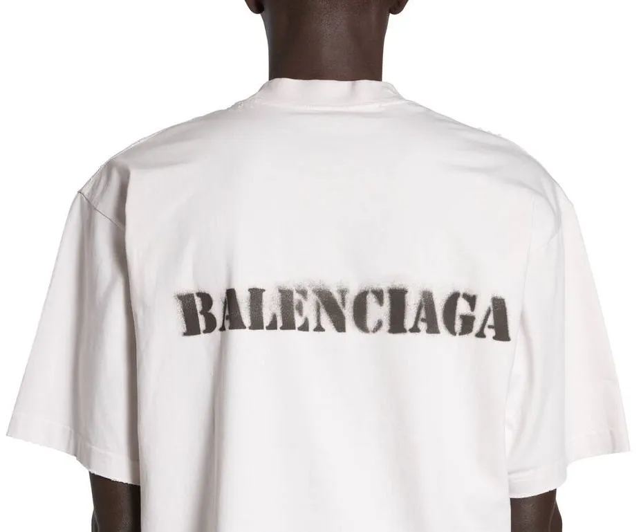 BALENCIAGA  |Stencil Type T-shirt Medium Fit in Black