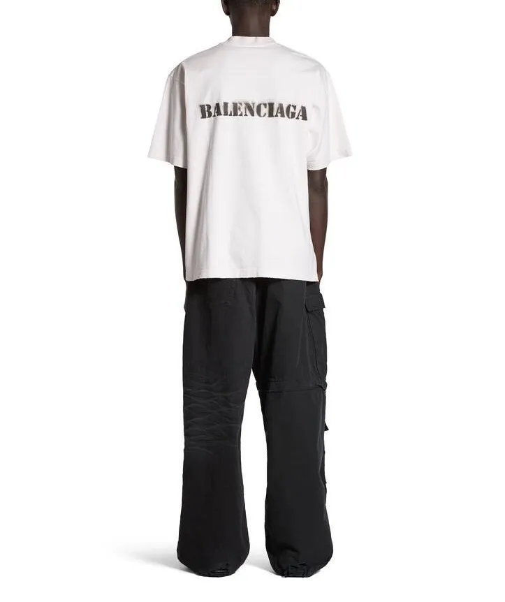 BALENCIAGA  |Stencil Type T-shirt Medium Fit in Black