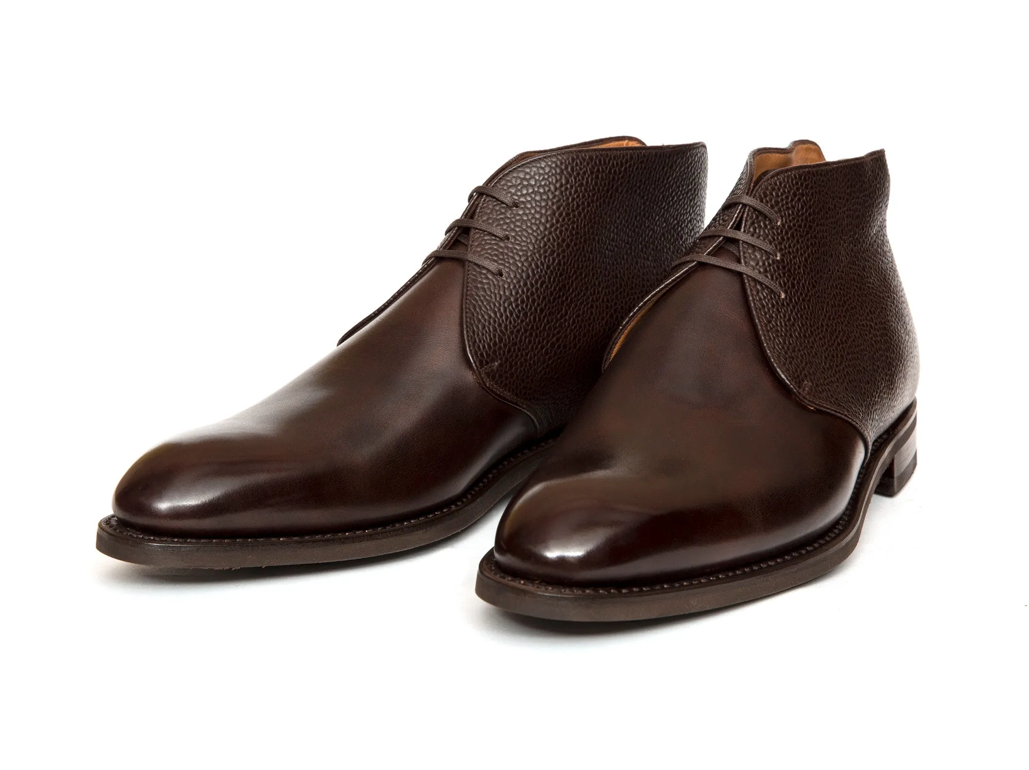 Ballard - MTO - Dark Brown Museum Calf / Dark Brown Scotch Grain - NGT Last - Country Rubber Sole