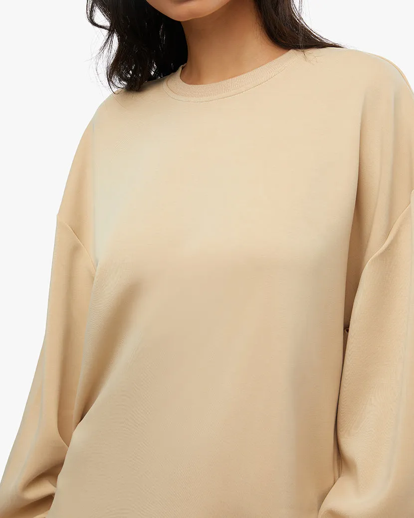 Balloon Sleeve Crew Neck Sweater | Heather Doe