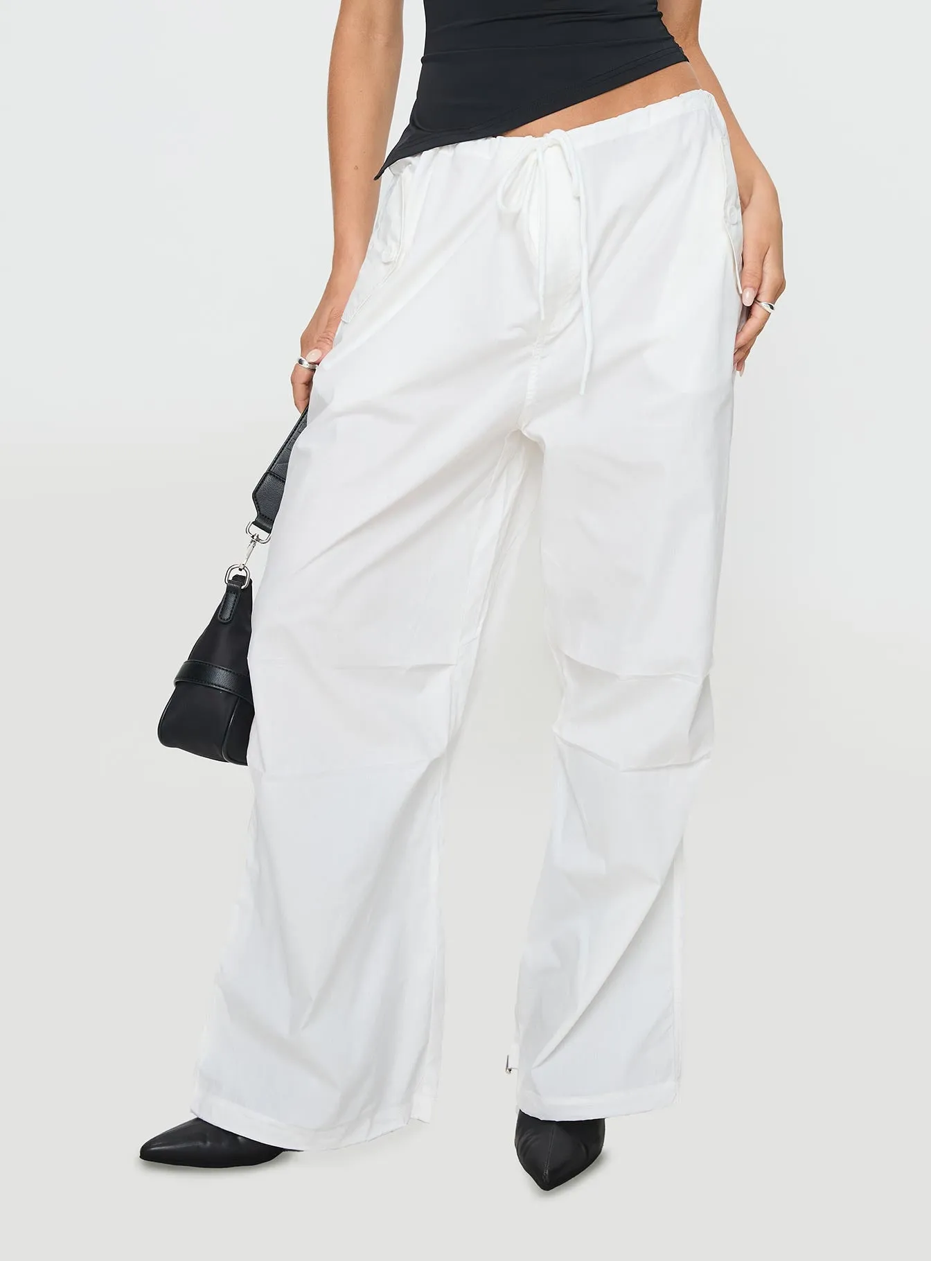 Blessings Tie Front Cotton Pant White