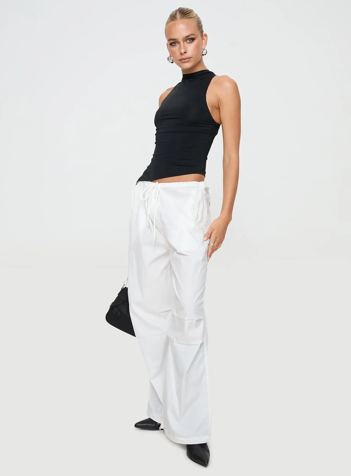 Blessings Tie Front Cotton Pant White