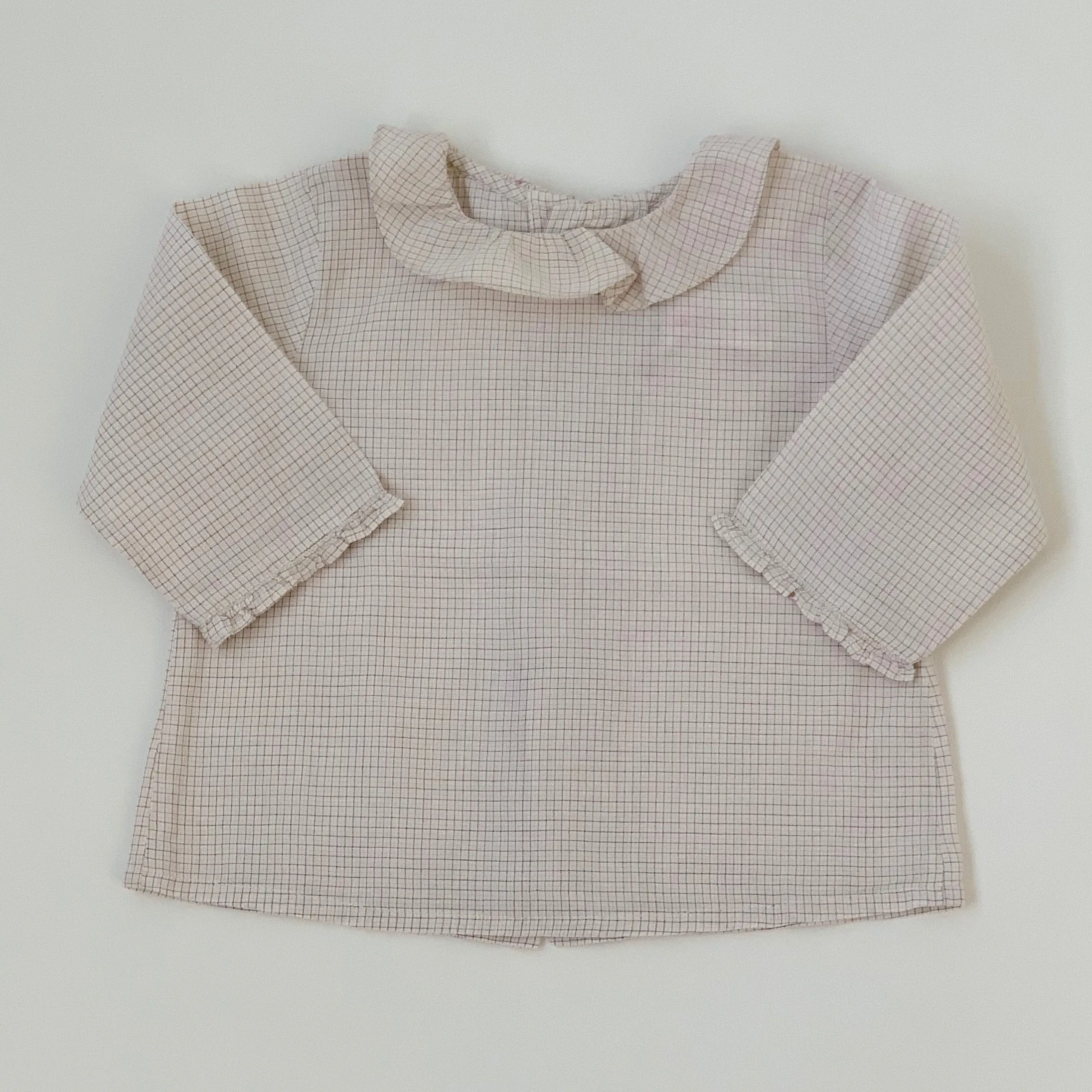 Bonpoint Pale Pink Check Blouse: 6 Months