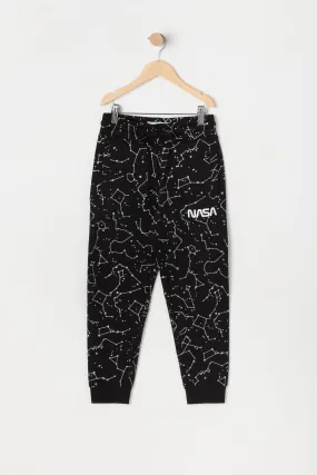 Boys Constellation Print NASA Graphic Fleece Jogger