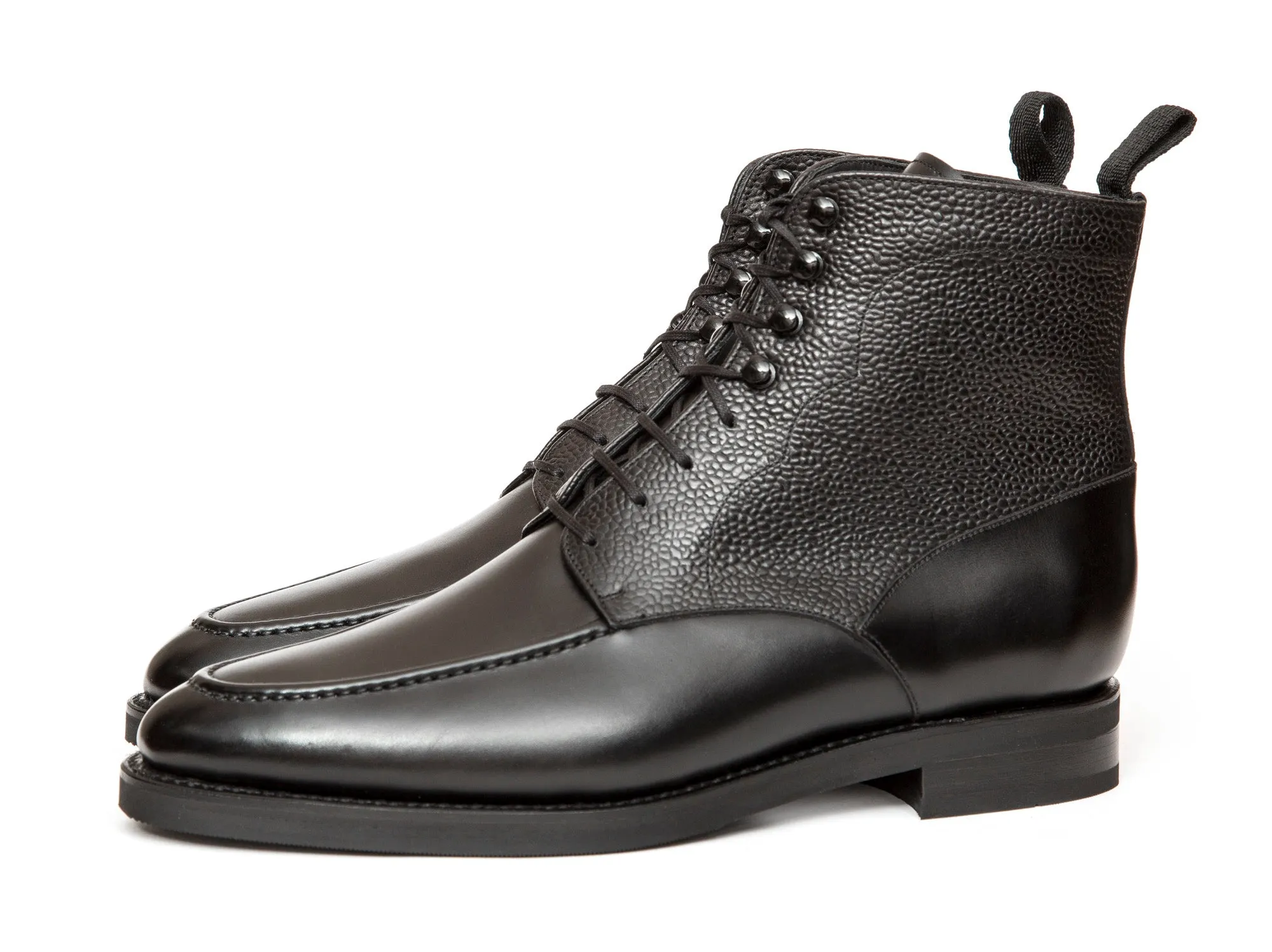 Bremerton - MTO - Black Calf / Black Scotch Grain - TMG Last - Double City Rubber Sole