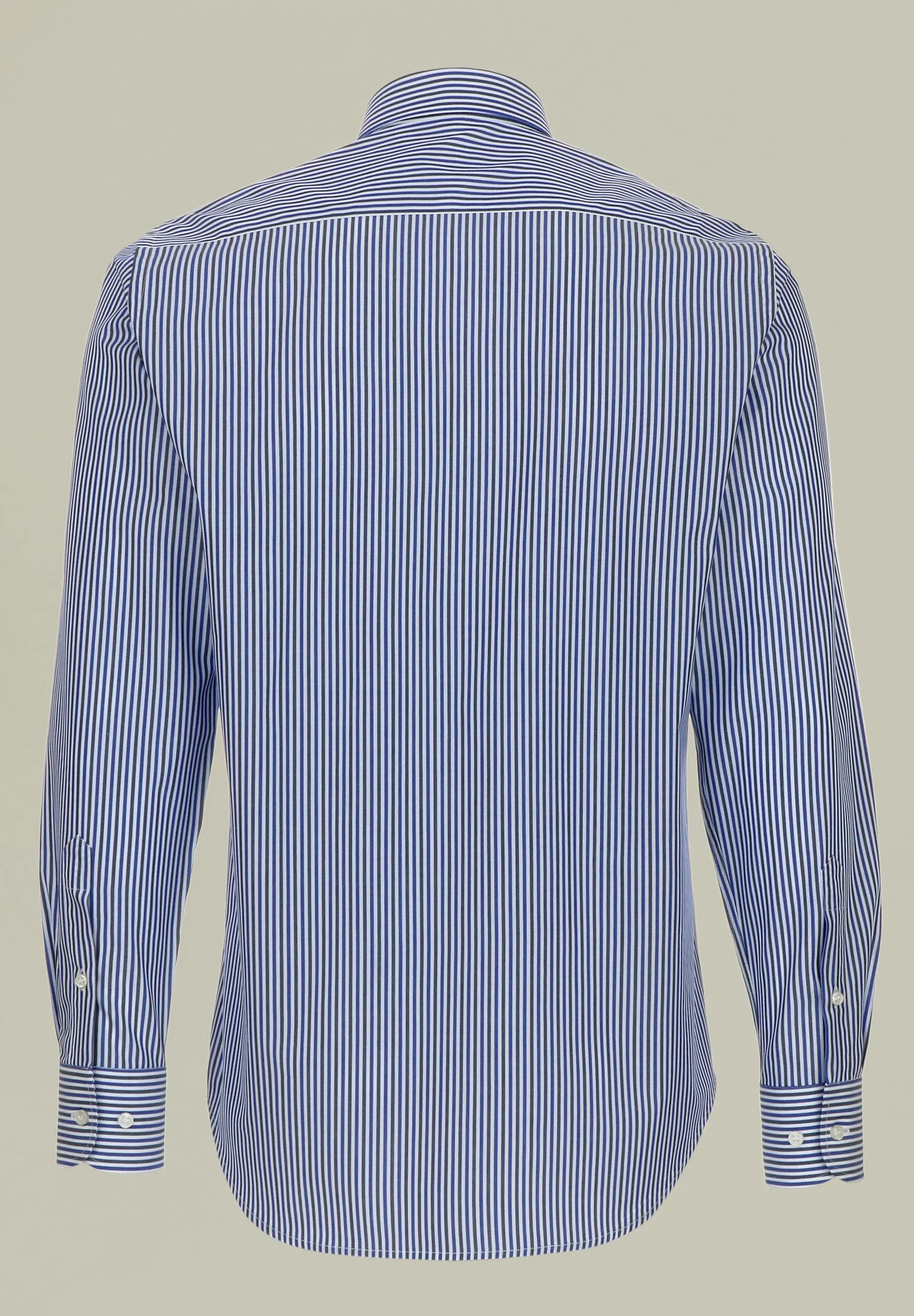 Camicia blu rigata grigio-bianco bd