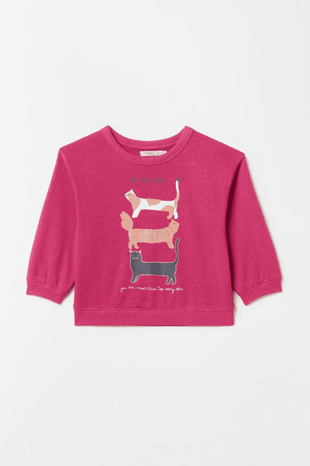 Cat Sweatshirt - Fuchsia