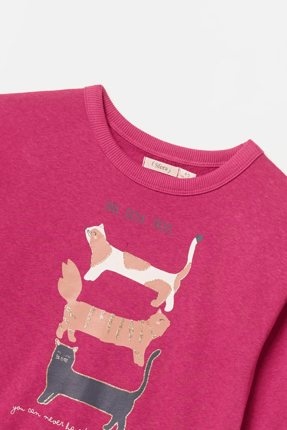 Cat Sweatshirt - Fuchsia