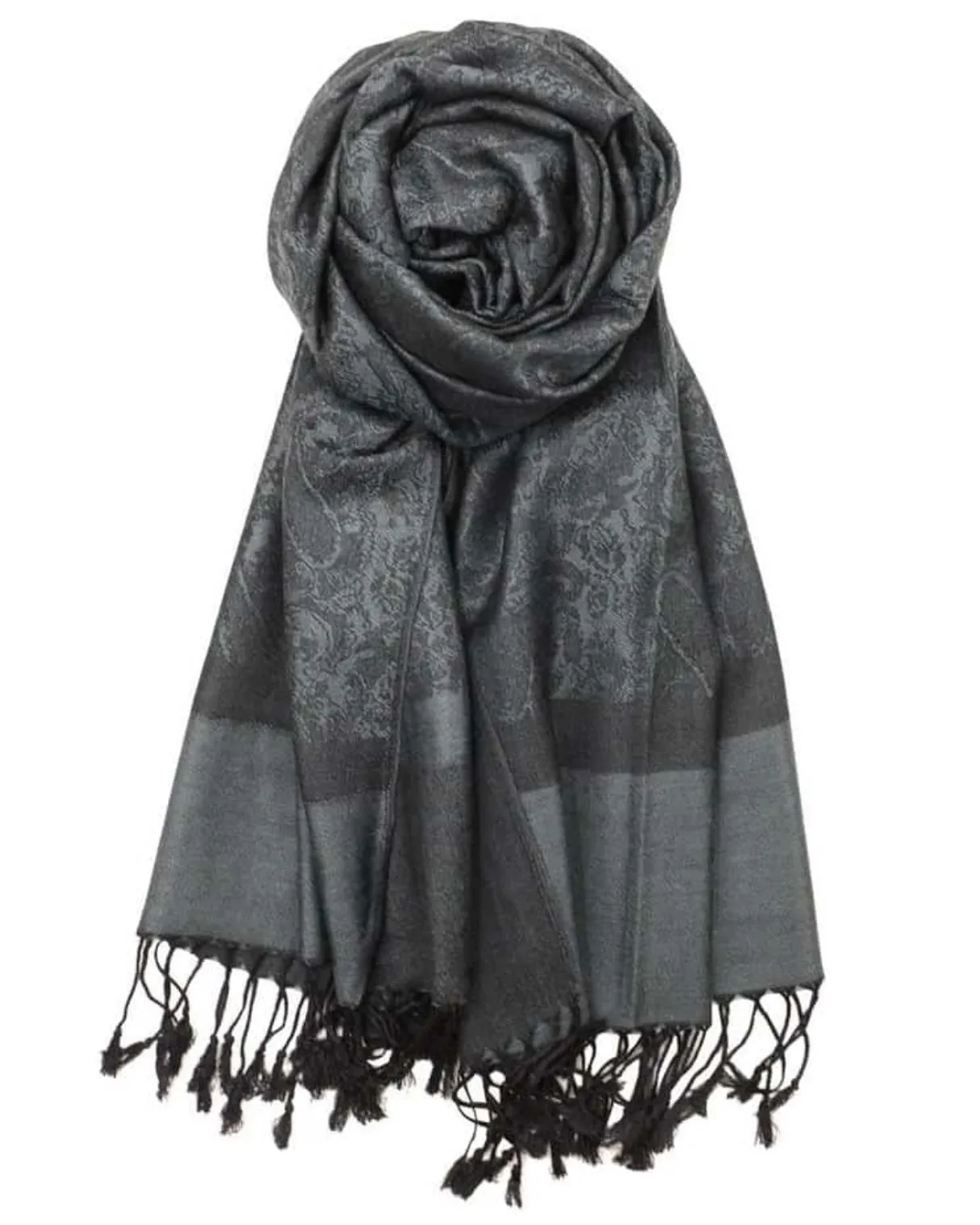 Charcoal Paisley Rave Pashmina