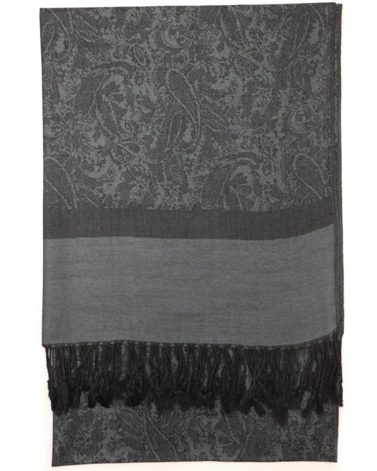 Charcoal Paisley Rave Pashmina