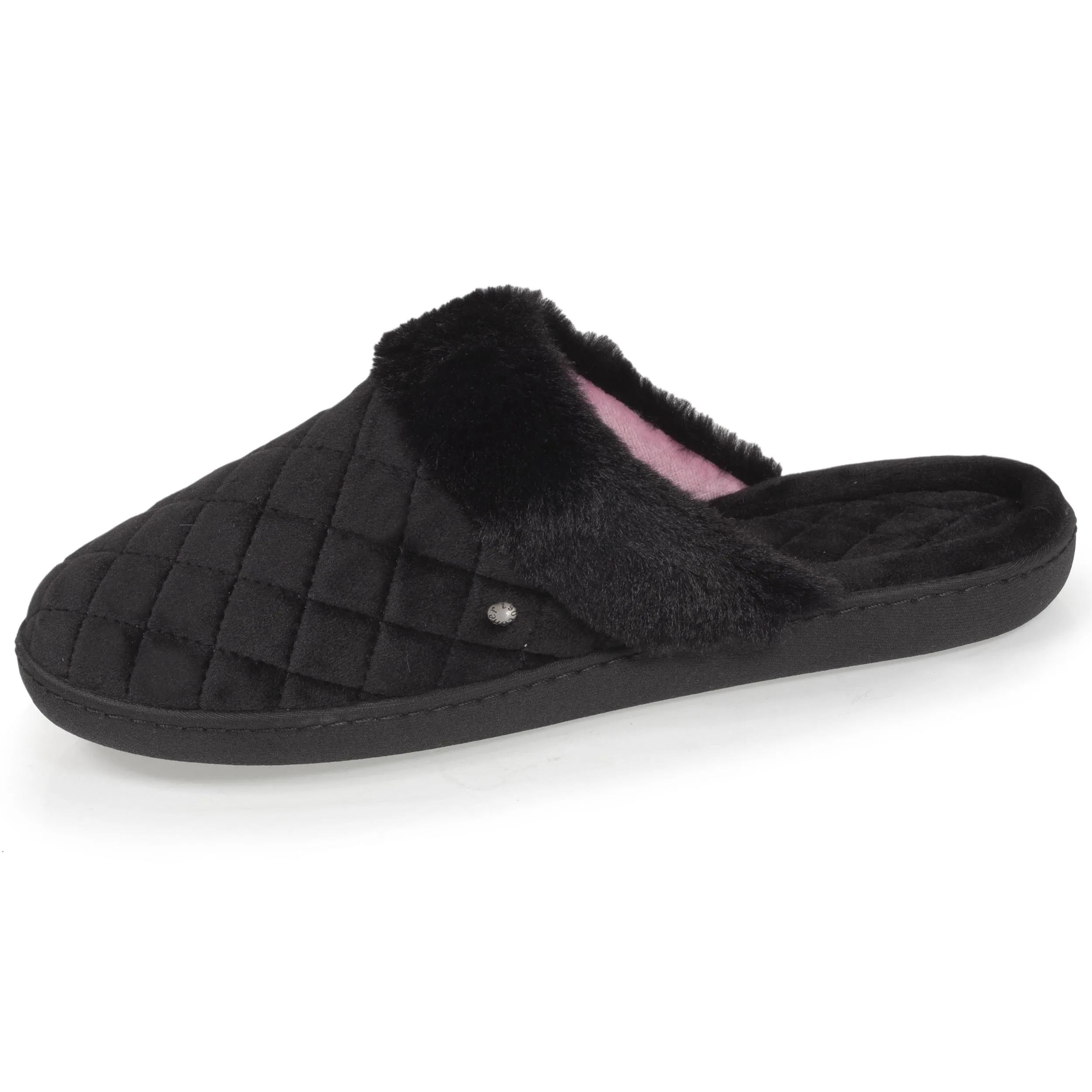 Chaussons mules Femme matelassé Noir