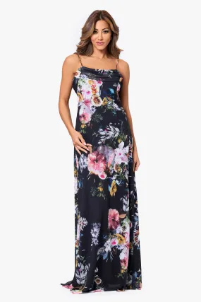 Chelsea Long Chiffon Drape Front Dress