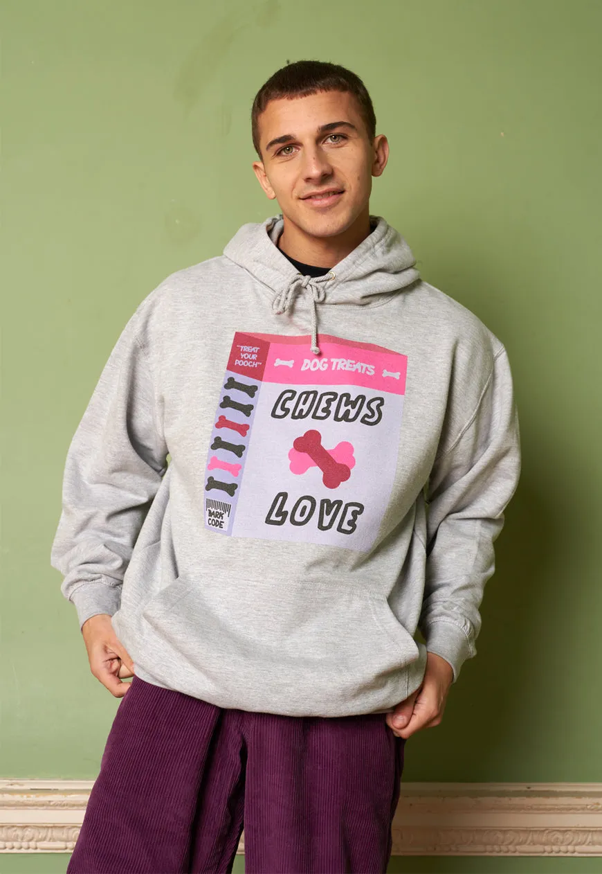 Chews Love Men's Dog Slogan Hoodie