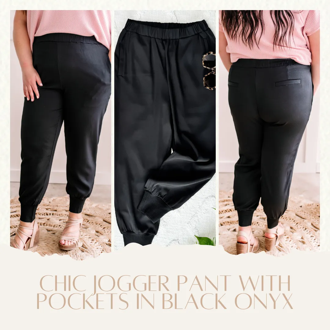 Chic Jogger Pant With Pockets In Black Onyx