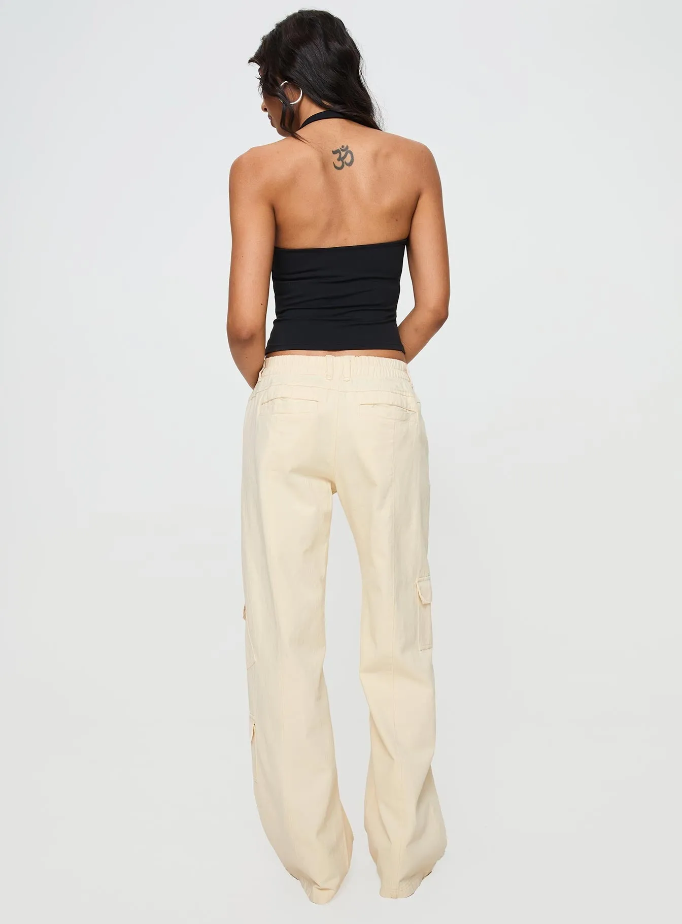 Chicker Mid Rise Pants Beige